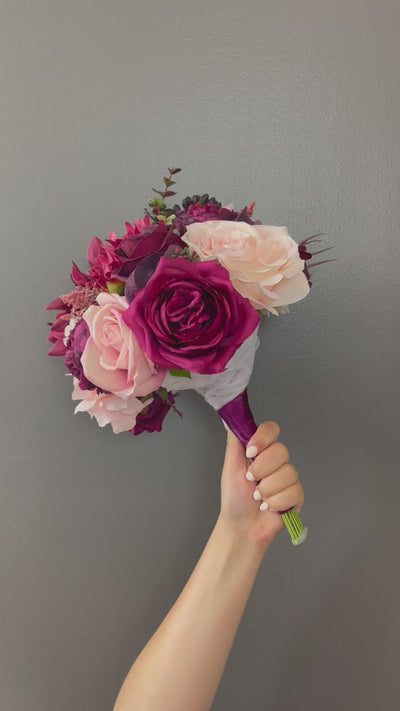 Rent a Rose-Bridesmaid Bouquet- Burgundy and Pale pink flowers.Rent for five days for $69.00
