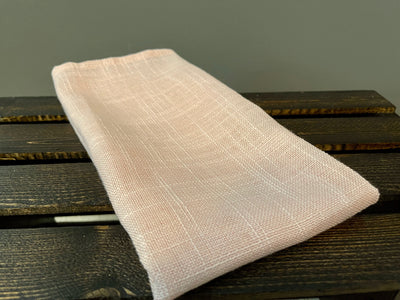 Delicately patterned blush napkins. (20 inches x 20 inches)
