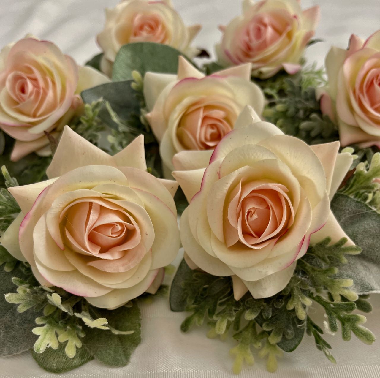 Boutonniere single Blush rose with Eucalyptus- rent  for five days for $8.00 