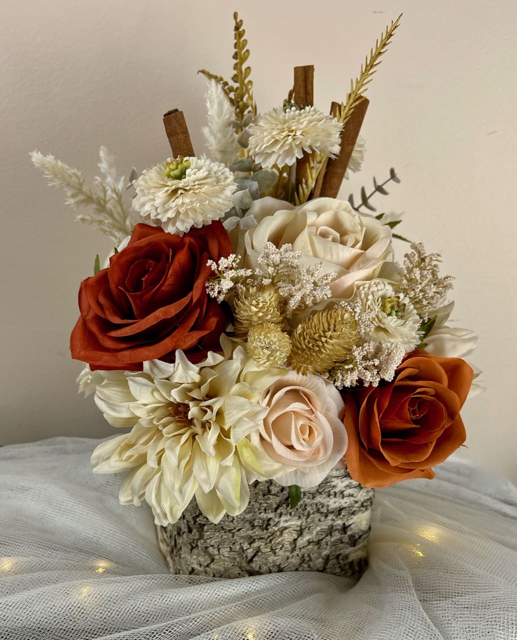 Rust And Roses Centerpiece in Rust and Roses – RentARose