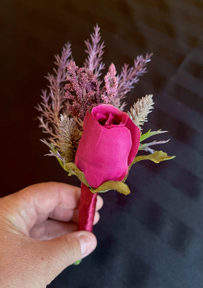 Boutonniere in Black Cherry