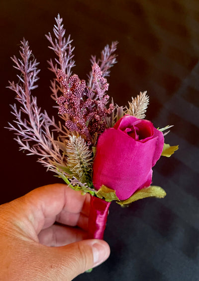 Boutonniere in Black Cherry