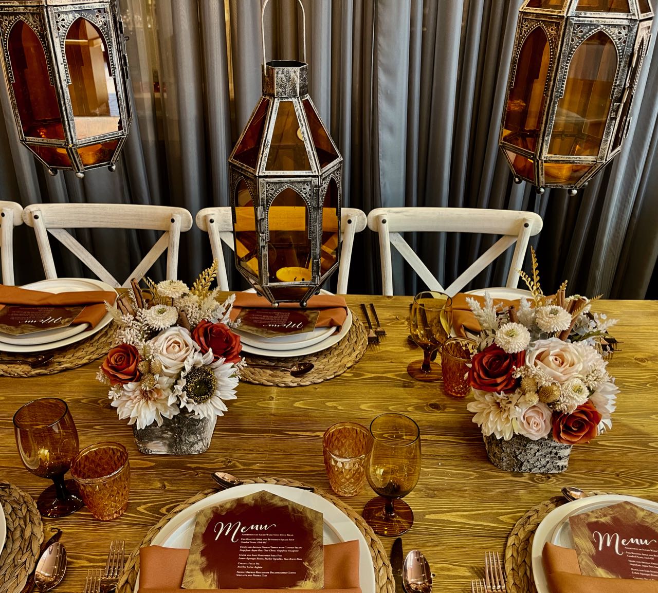 Rust And Roses Centerpiece in Rust and Roses – RentARose