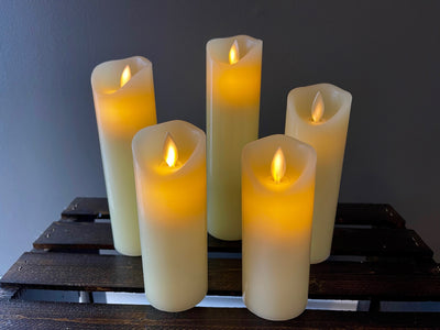 Rent A Rose - Flickering LED candles of various sizes available for rent.